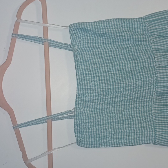 Turquoise Blue Maxi Gingham Dress - Picture 2 of 3